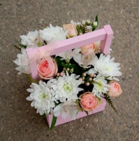 Композиция с белой хризантемой Композиция с белой хризантемой