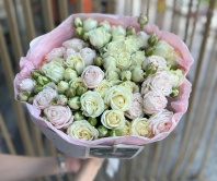 Монобукет из розовых спреев 9шт, 60см Монобукет из розовых спреев 9шт, 60см